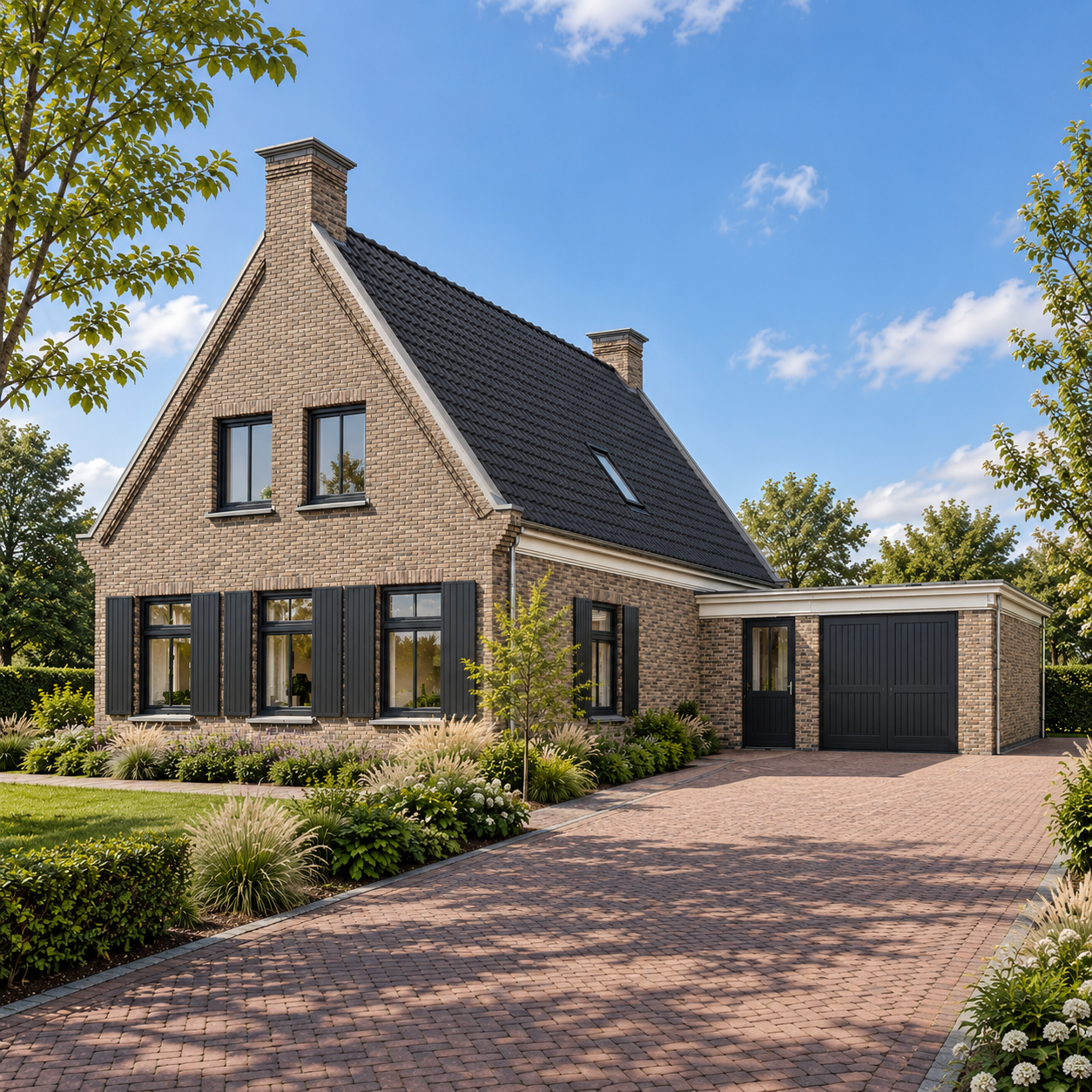 Moderne bakstenen woning met tuin (1)